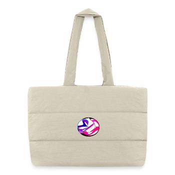 Neon Swirl Abstract - Puffer Shopping Bag - natural - Front