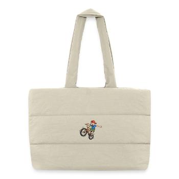 Cascade à vélo de dessins animés BMX Boy - Sac shopping matelassé - blanc naturel - Devant