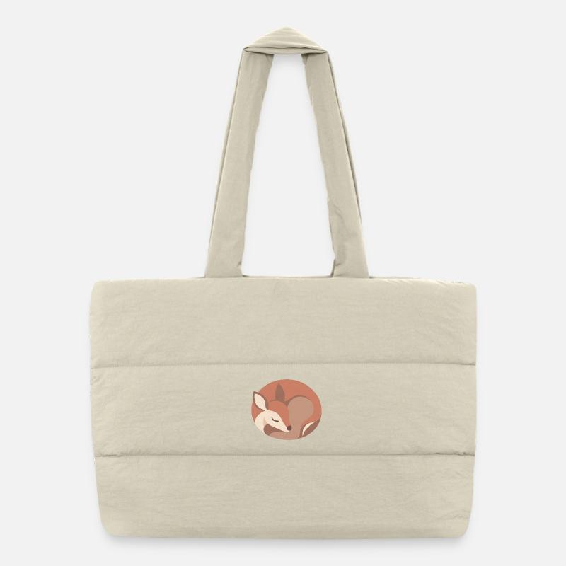 Sleeping Fox in Soft Palette Puffer Shopping Bag