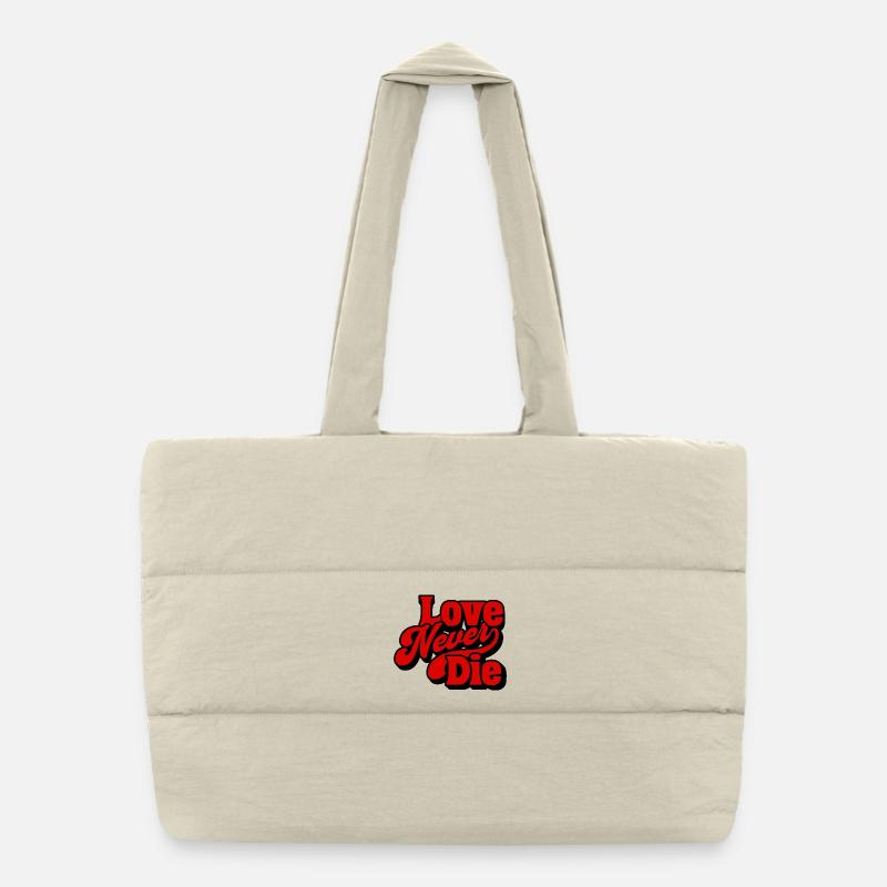 Love Never Die Typographie rétro Sac shopping matelassé