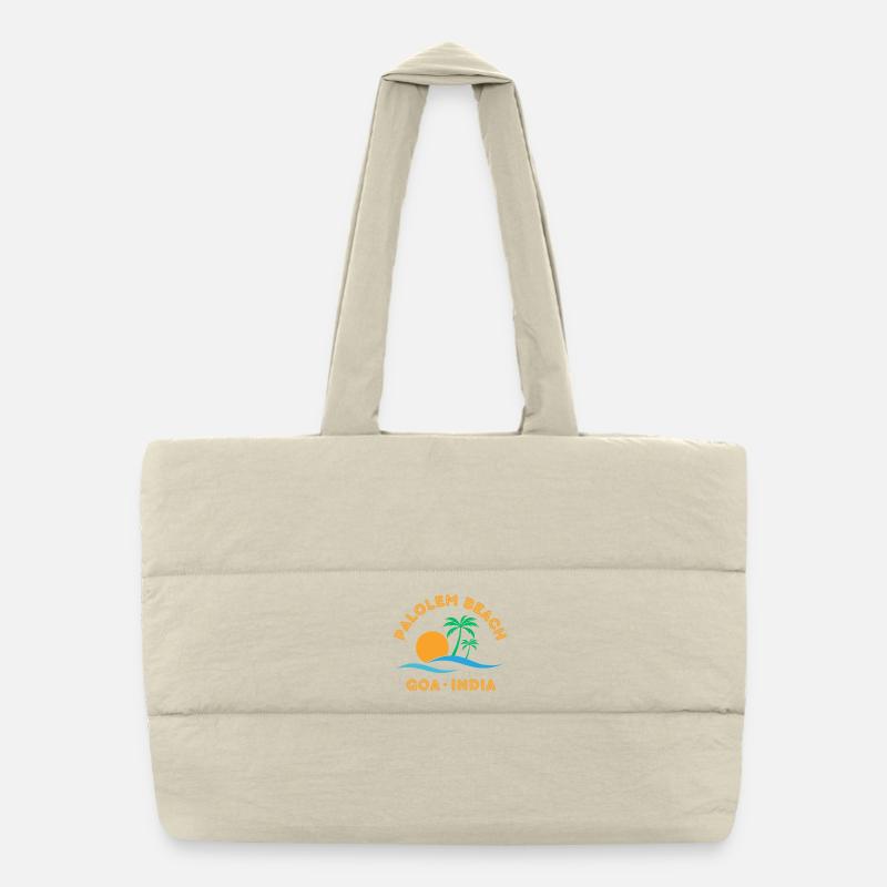 Palolem Beach Goa India Sunset Puffer Shopping Bag
