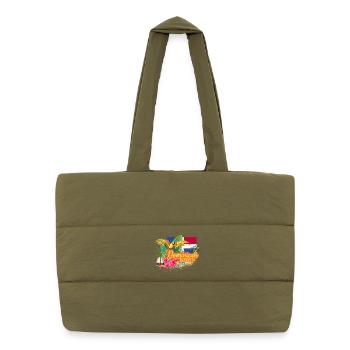 Souvenir rétro des Caraïbes en République dominicaine - Sac shopping matelassé - safari green - Devant