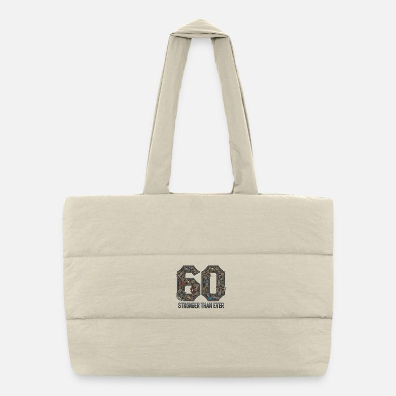 Art vélo pour le 60e anniversaire plus fort que jamais Sac shopping matelassé