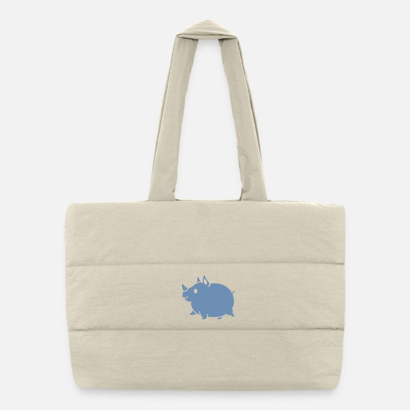 Silhouette mignonne de dessin animé Rhinocéros Sac shopping matelassé