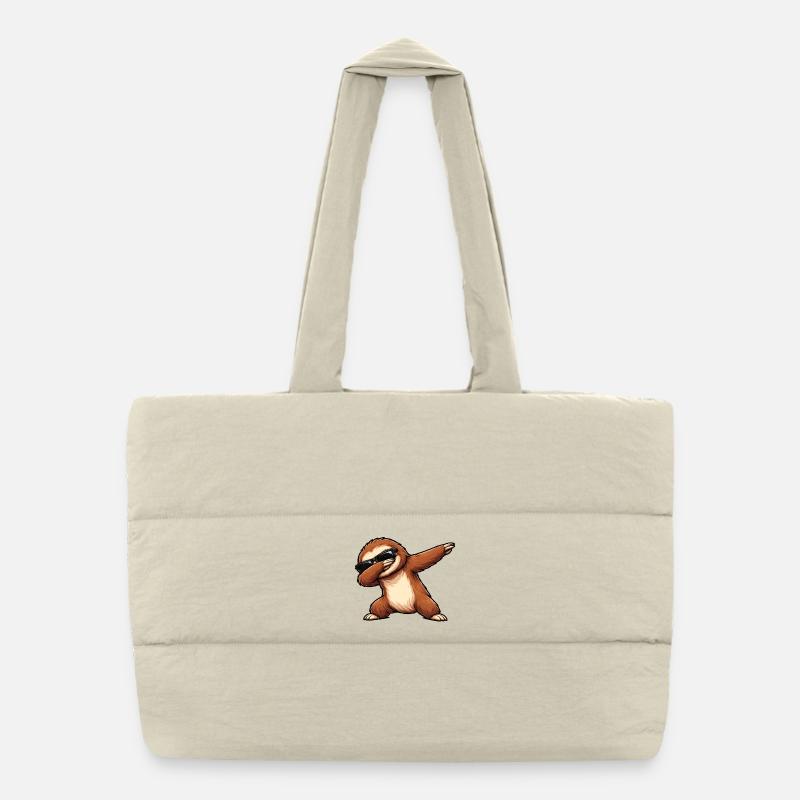 Dabbing Sloth Puffer Shopping Bag