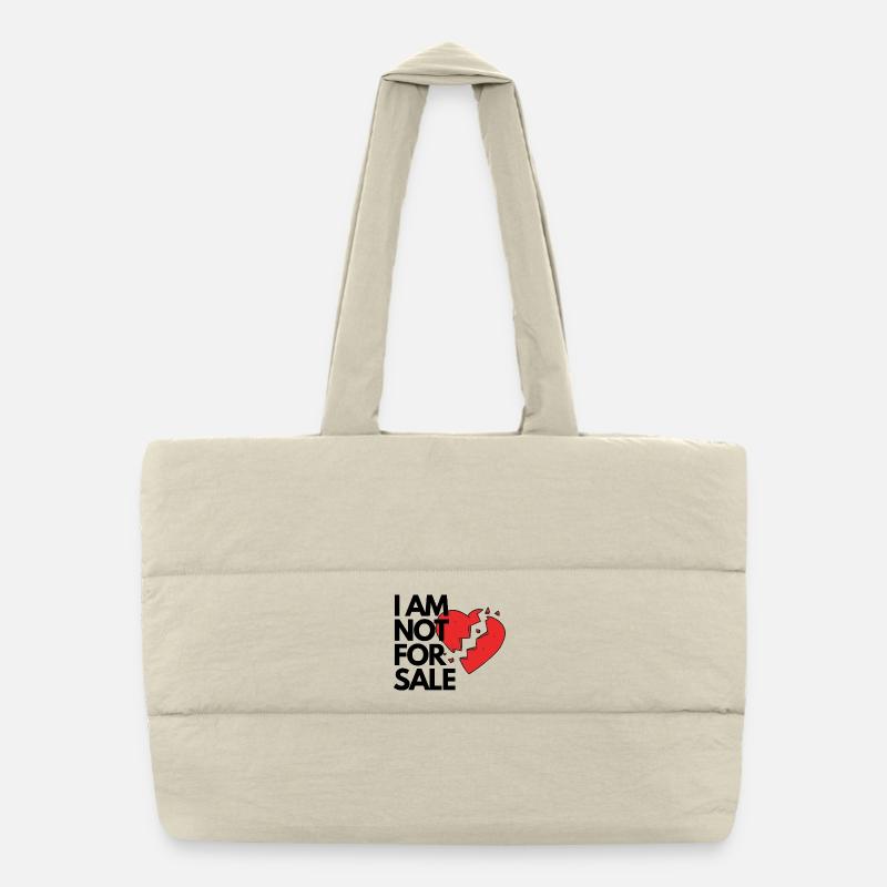 Not For Sale Broken Heart Graphic Tee Romantic Puffer Shopping Bag