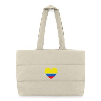Heart Colombia-Flagge - Puffer-Einkaufstasche - Naturweiß - Vorne