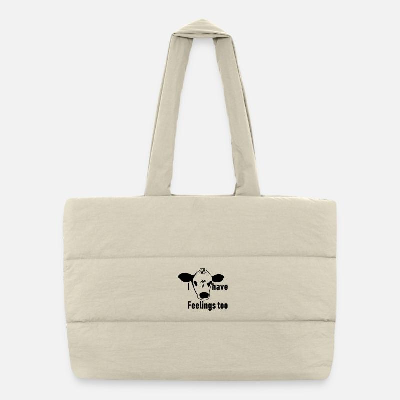 Tierschutz vegan Kuh Tier Tierfreund Geschenk Puffer-Einkaufstasche