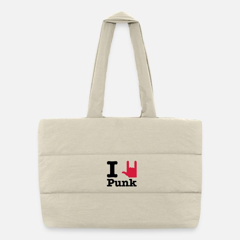 i love punk - Puffer Shopping Bag - natural