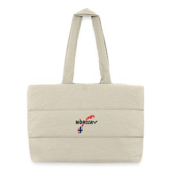 Norway map with flag and moose - Puffer Shopping Bag - natural - Front