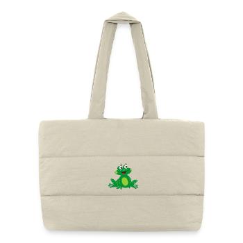 cheerful frog - Puffer Shopping Bag - natural - Front