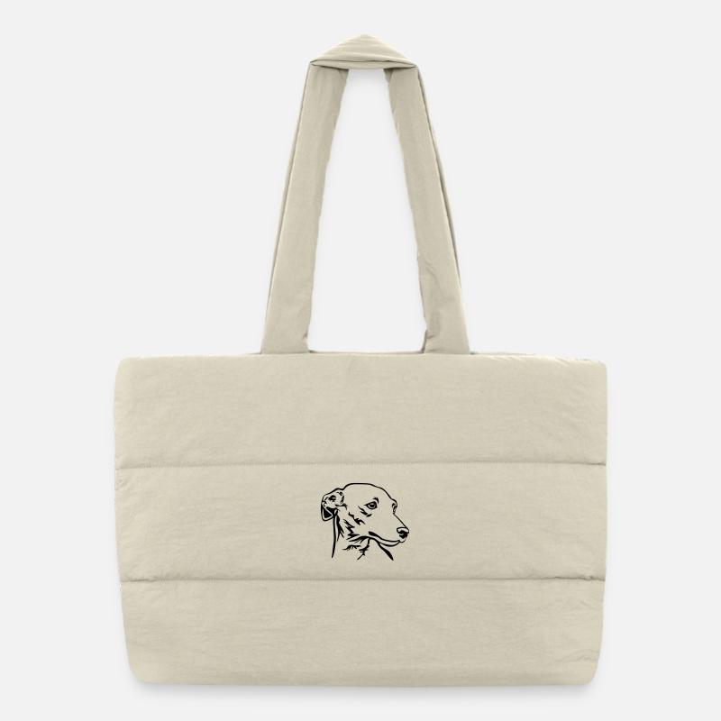Italian greyhound head Puffer Shopping Bag