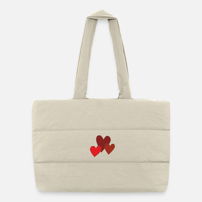 hearts 3 times Puffer Shopping Bag