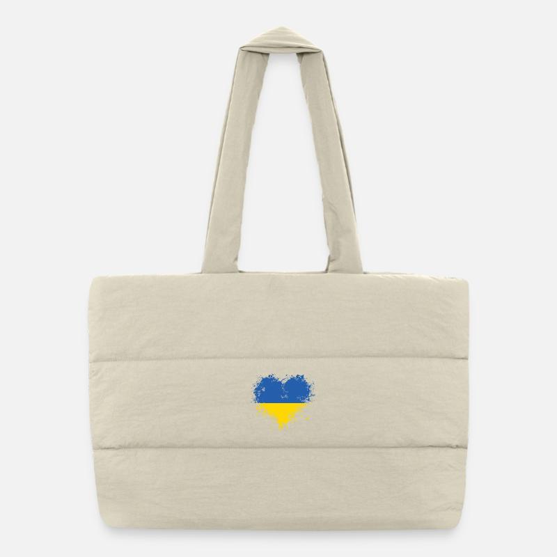 Ukrainisches Herz Puffer-Einkaufstasche