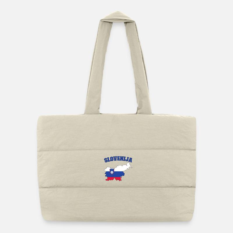 Slovenia Flag Map Puffer Shopping Bag