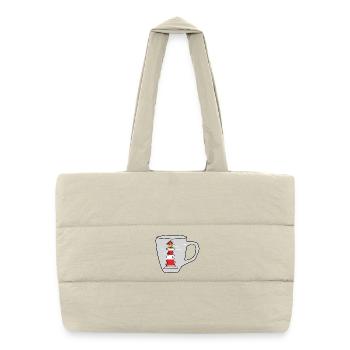 Tasse maritim Leuchtturm Ahoi Signal Nautik Turm - Gesteppte Shopping Bag - Naturweiß - Vorne