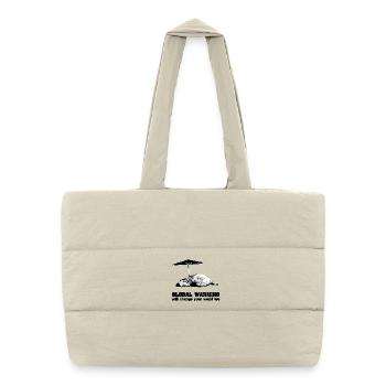 Réchauffement planétaire / Changement climatique / Réchauffement planétaire - Sac shopping matelassé - blanc naturel - Devant