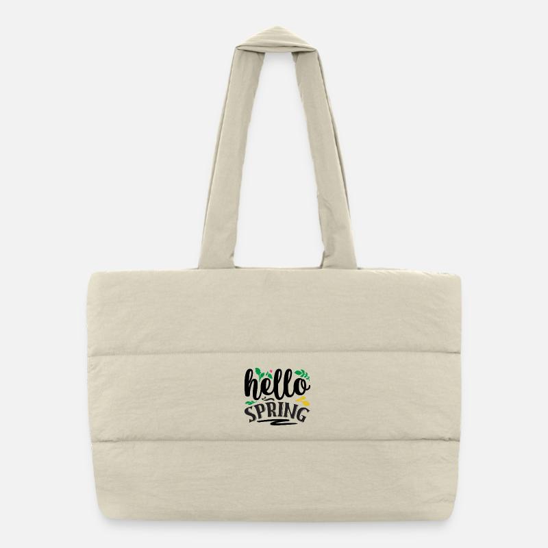 Hello Spring Puffer Shopping Bag