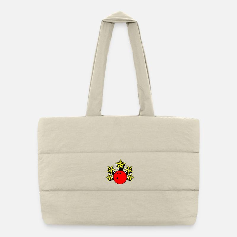 Bowlingkugel mit Sternen Puffer-Einkaufstasche