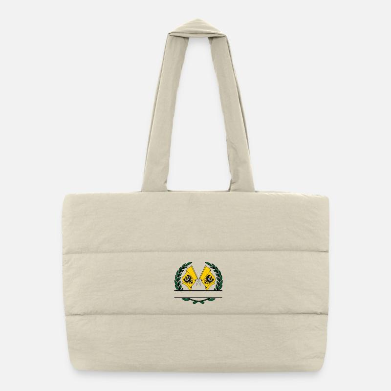 Flags Lower Silesia Poland laurel wreath banner Puffer Shopping Bag