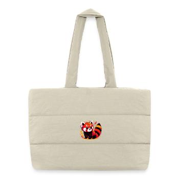 Kleiner Panda - Puffer-Einkaufstasche - Naturweiß - Vorne