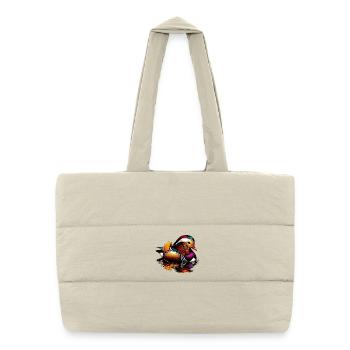 Canard mandarin - Sac shopping matelassé - blanc naturel - Devant
