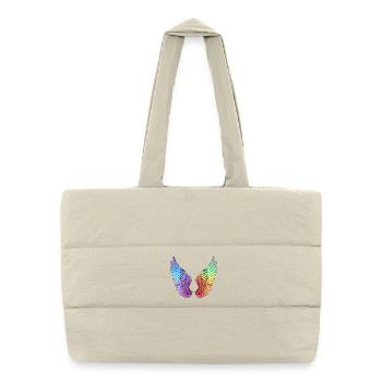 Rainbow Gradient Wings - Puffer Shopping Bag - natural - Front