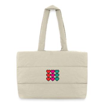 THANK YOU. MISTRESS. HEART. MASTER. THANK YOU MISTRESS. - Puffer Shopping Bag - natural - Front