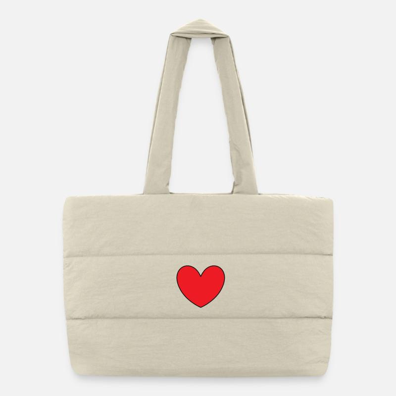 Cœur rouge cœurs rouges cadeau de la Saint-Valentin Sac shopping matelassé