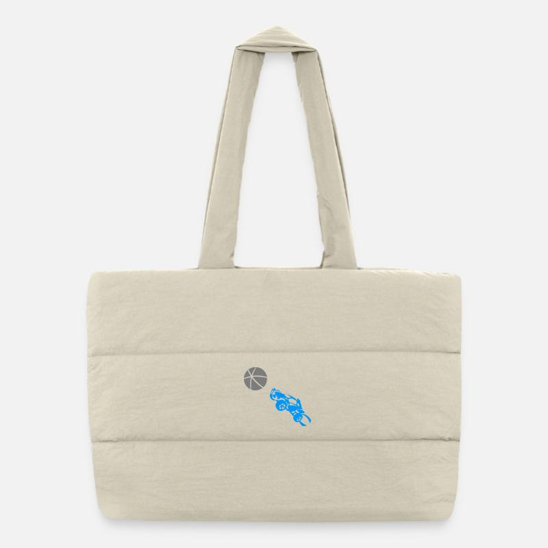 Sport Motorcycle Design with Basketball Puffer Shopping Bag