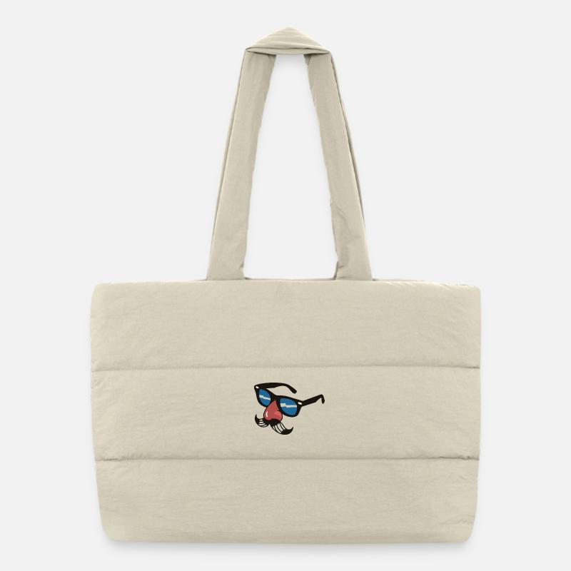 Glasses with moustache & nose – Funny motif Puffer Shopping Bag