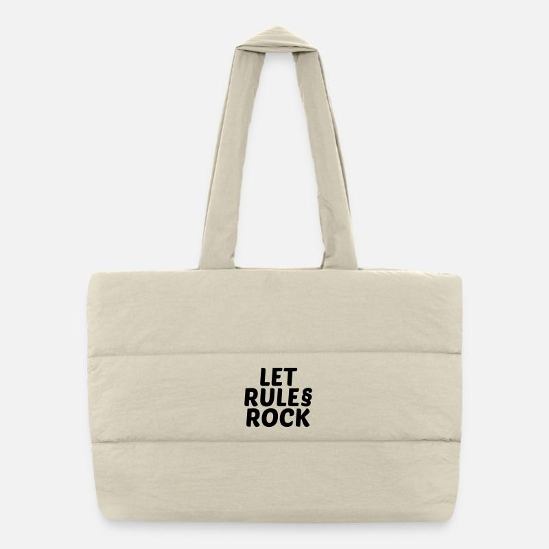 Rules Rock Puffer-Einkaufstasche