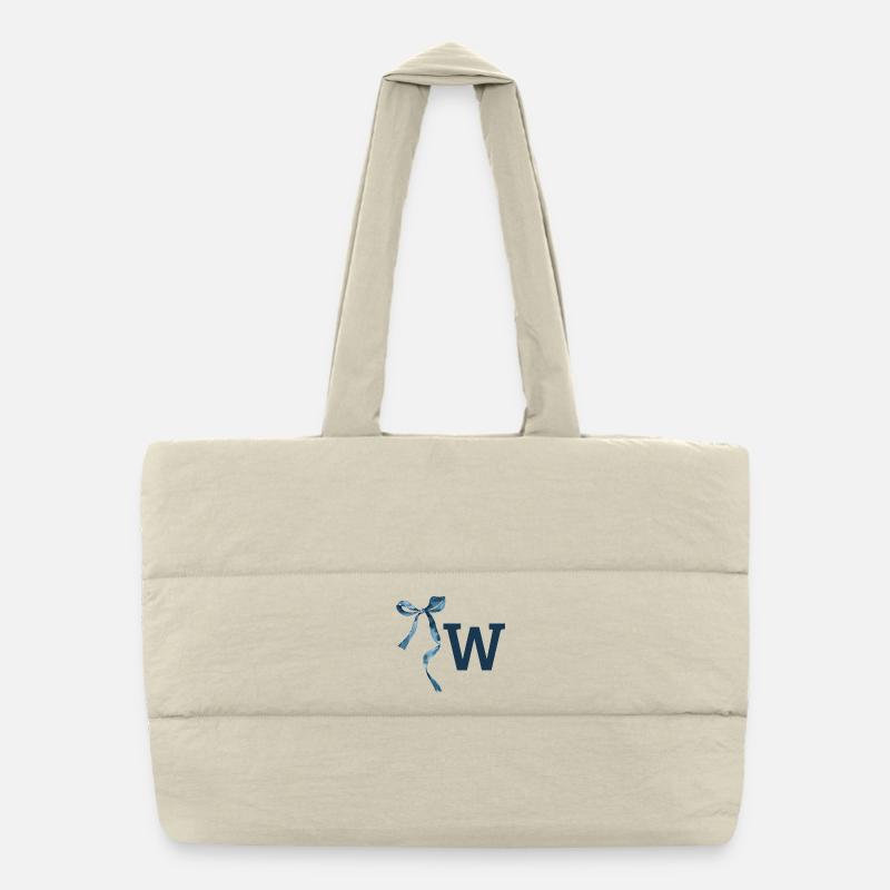 Monogram w Gift Idea Puffer Shopping Bag