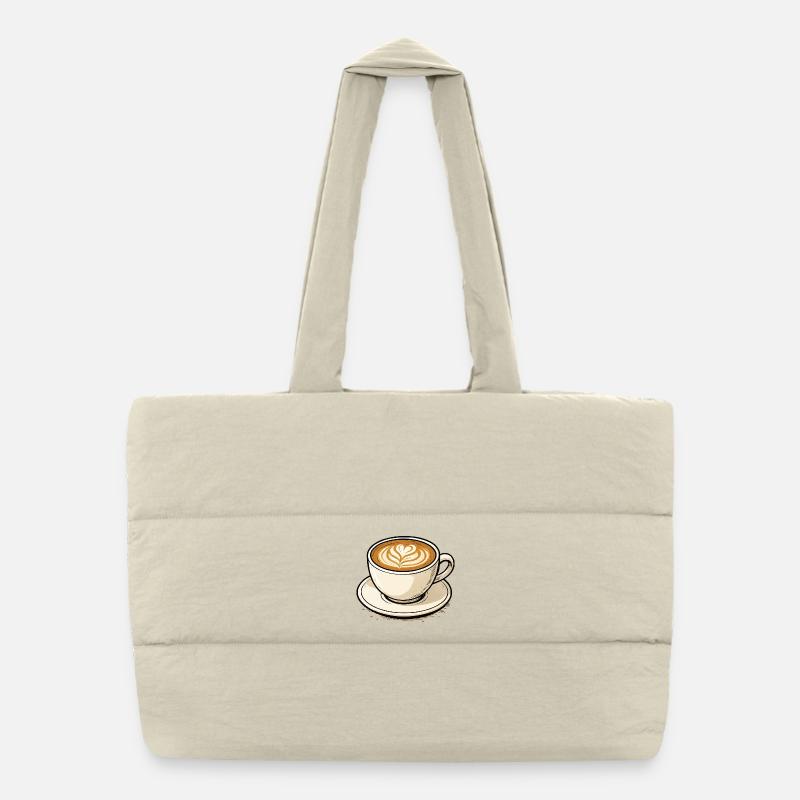 Kaffeeherz Latte Kunst Puffer-Einkaufstasche