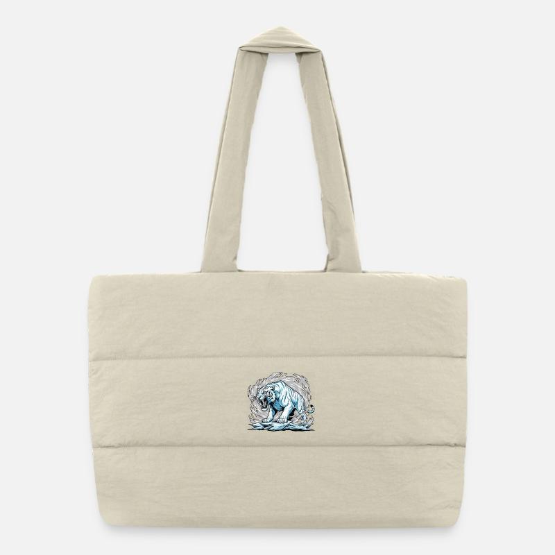Frozen Tiger in Golf Puffer Shopping Bag