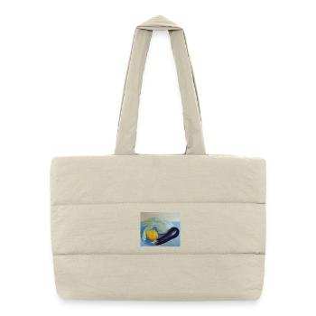 nature morte - Sac shopping matelassé - blanc naturel - Devant