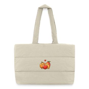 Câlins Sucrés de Citrouille et Pêche - Sac shopping matelassé - blanc naturel - Devant