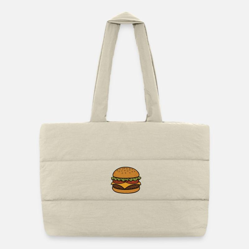 Hamburger comique Sac shopping matelassé
