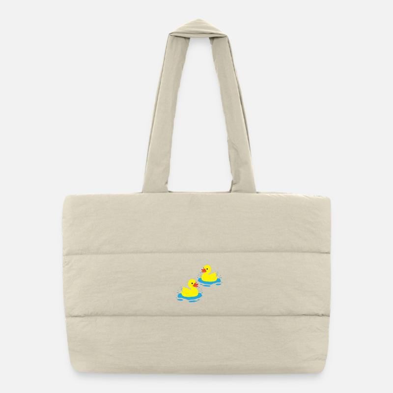 Two-happy-ducks Puffer Shopping Bag
