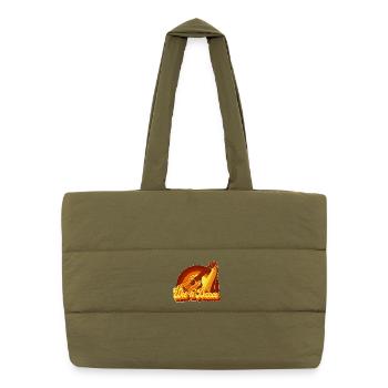 Hawaiian Ukulele Uke Retro 70s - Puffer Shopping Bag - safari green - Front