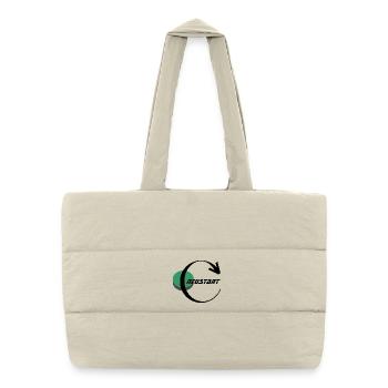 Green circle with black ribbon - Puffer Shopping Bag - natural - Front