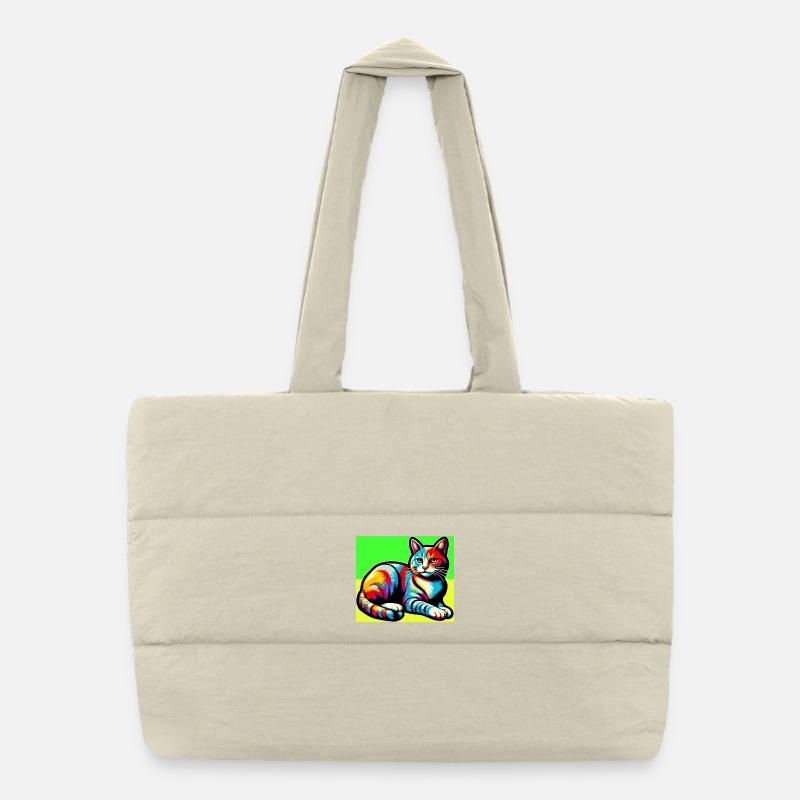 chat Sac shopping matelassé