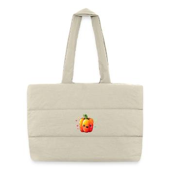 Kunterbunte Paprika Kuschel - Puffer-Einkaufstasche - Naturweiß - Vorne