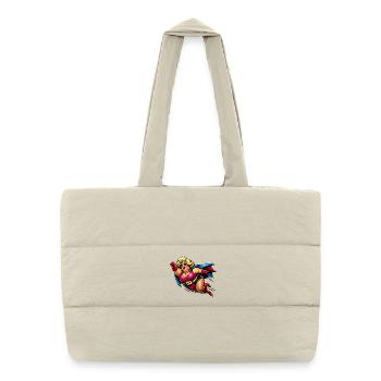 Superhéroïne Rétro Glam Poppig - Sac shopping matelassé - blanc naturel - Devant