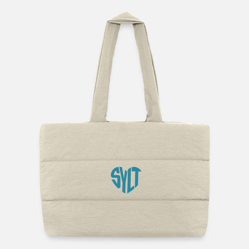 Sylt Coastal Logo Typo Puffer Shopping Bag