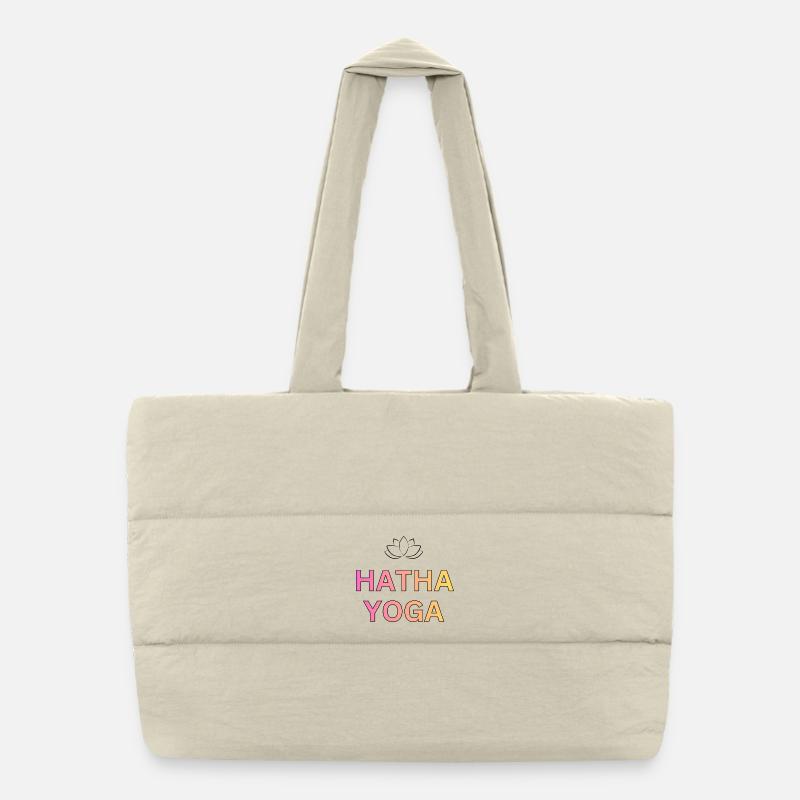 Hatha Yoga Gradient Font Puffer Shopping Bag