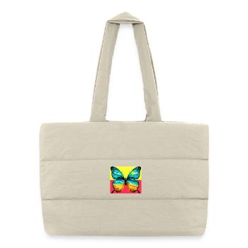 papillon - Sac shopping matelassé - blanc naturel - Devant