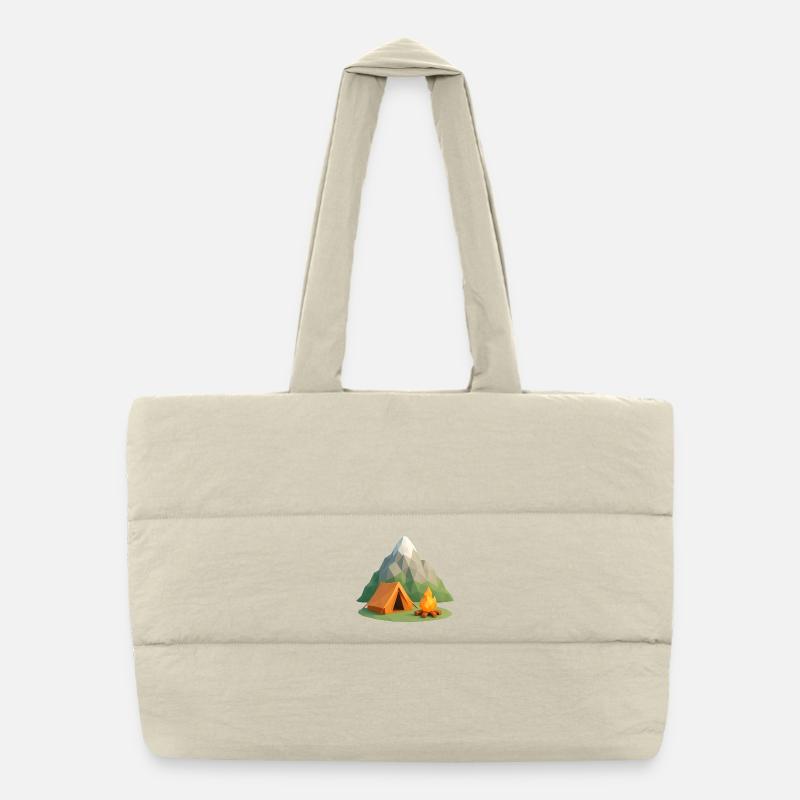 Scène du camping de la Géopolymontagne Sac shopping matelassé