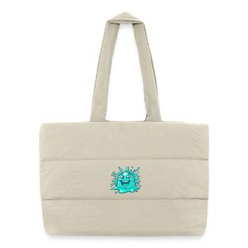 Cheerful Water Splash Cartoon - Puffer Shopping Bag - natural - Front