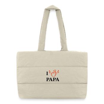 Ich liebe Papa - Puffer-Einkaufstasche - Naturweiß - Vorne